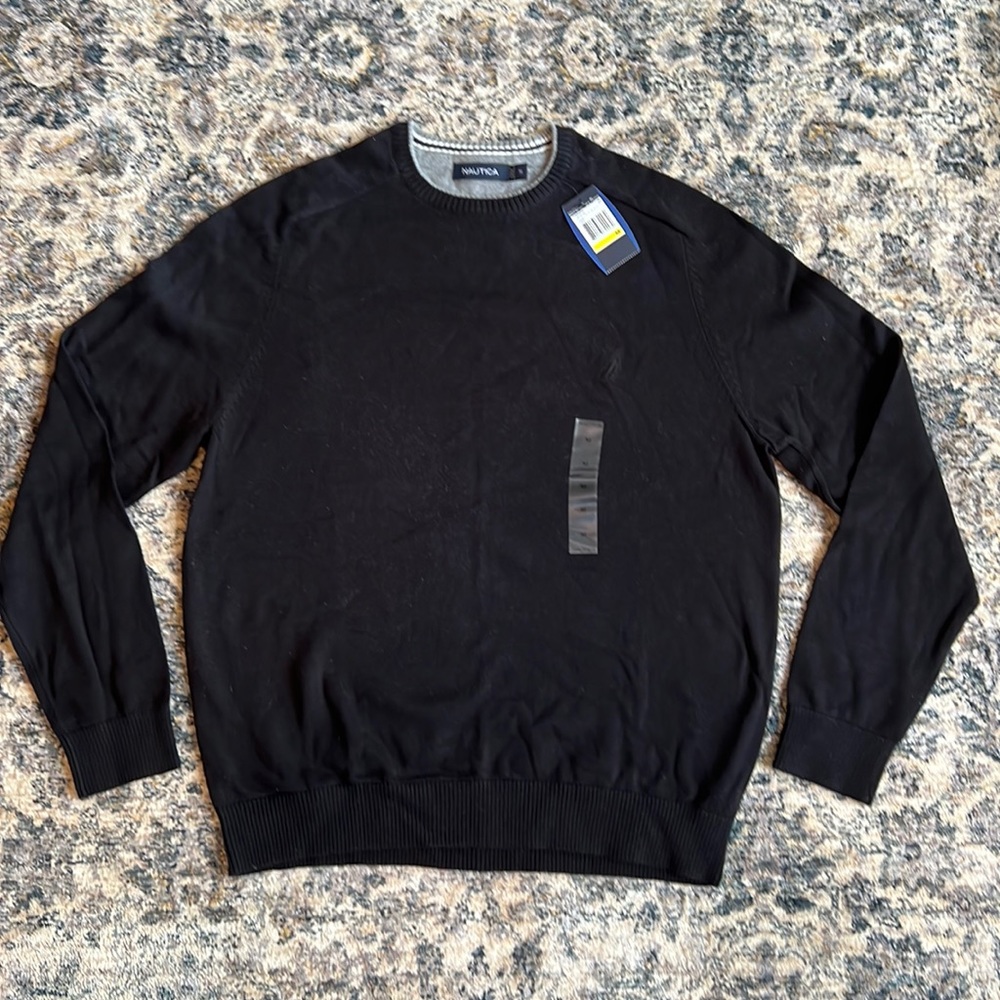 Nautica Cotton Sweater, black, Medium